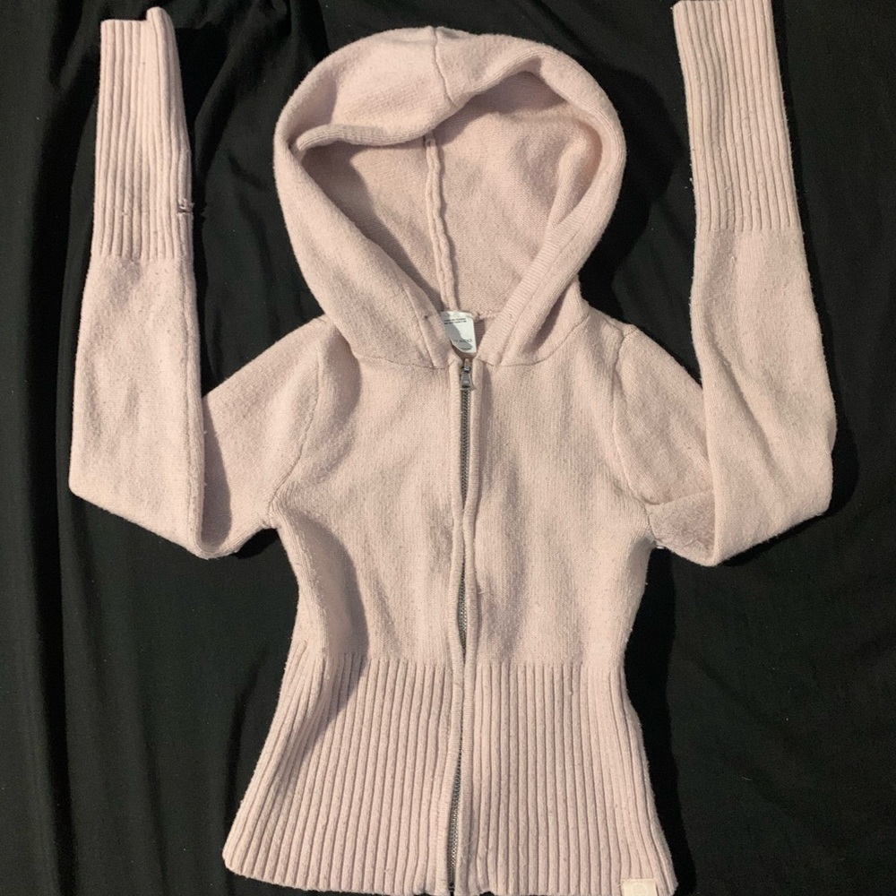 Gilly Hicks Light Pink Zip-Up Hooded Sweater